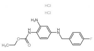 chemical structure of Retigabine dihydrochloride CAS#150812-13-8